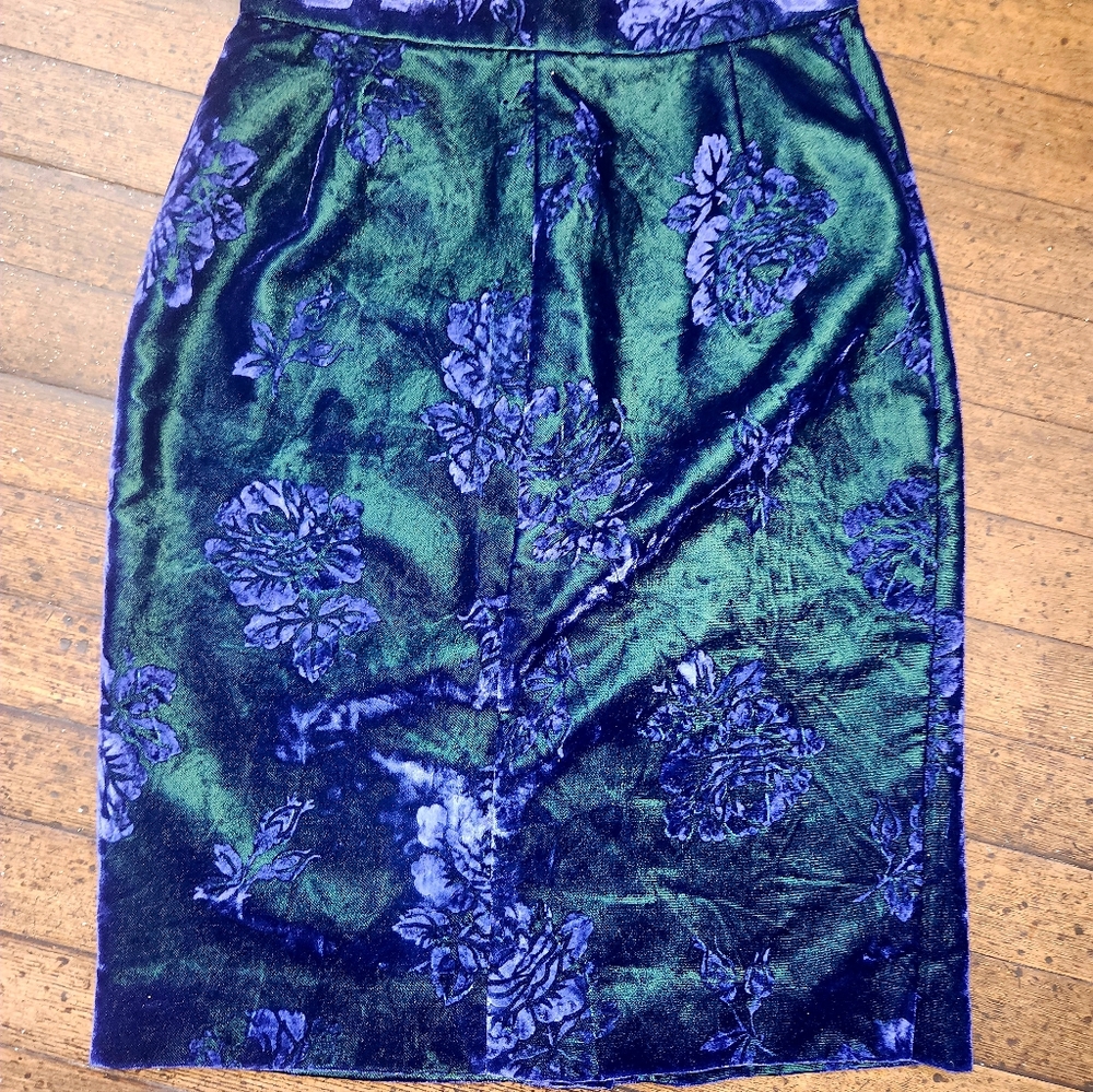 Vintage Krizia Crushed Velvet Skirt